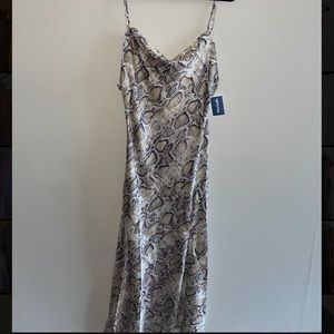 Snakeskin purple and tan dress